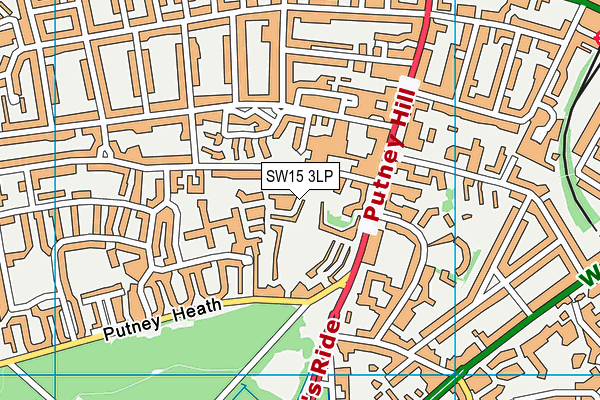 SW15 3LP map - OS VectorMap District (Ordnance Survey)