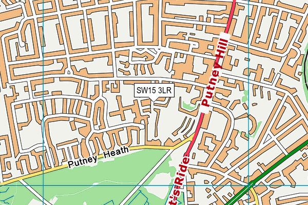 SW15 3LR map - OS VectorMap District (Ordnance Survey)