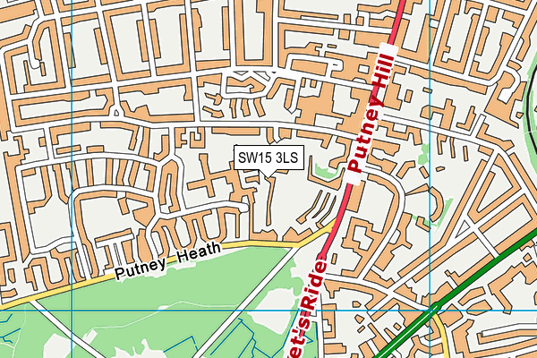 SW15 3LS map - OS VectorMap District (Ordnance Survey)