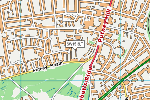 SW15 3LT map - OS VectorMap District (Ordnance Survey)