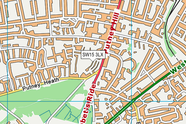 SW15 3LX map - OS VectorMap District (Ordnance Survey)