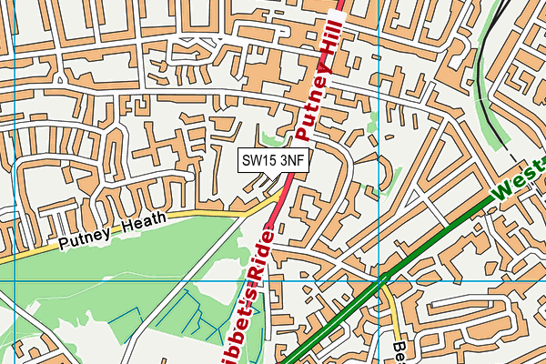 SW15 3NF map - OS VectorMap District (Ordnance Survey)