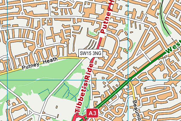 SW15 3NG map - OS VectorMap District (Ordnance Survey)