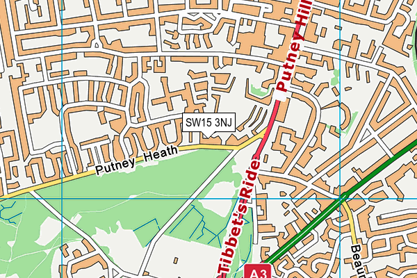 SW15 3NJ map - OS VectorMap District (Ordnance Survey)