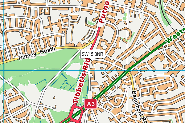 SW15 3NR map - OS VectorMap District (Ordnance Survey)