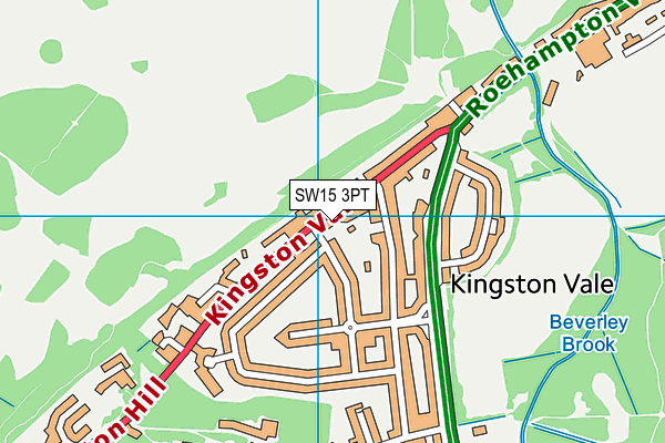 SW15 3PT map - OS VectorMap District (Ordnance Survey)