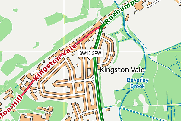 SW15 3PW map - OS VectorMap District (Ordnance Survey)