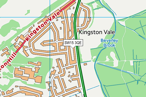 SW15 3QE map - OS VectorMap District (Ordnance Survey)