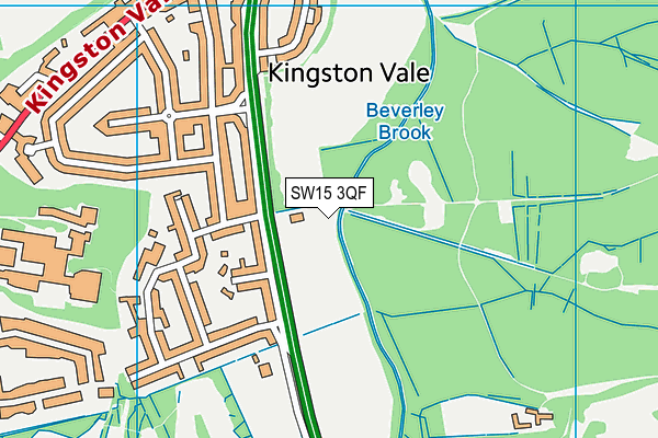 SW15 3QF map - OS VectorMap District (Ordnance Survey)