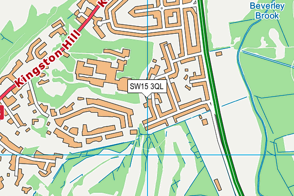 SW15 3QL map - OS VectorMap District (Ordnance Survey)