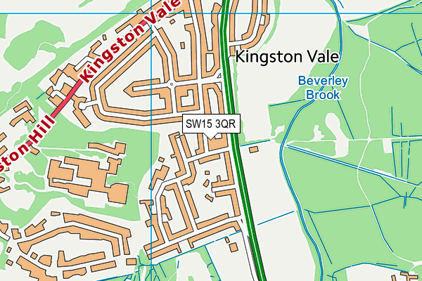 SW15 3QR map - OS VectorMap District (Ordnance Survey)