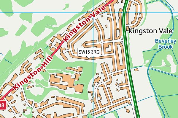 SW15 3RG map - OS VectorMap District (Ordnance Survey)