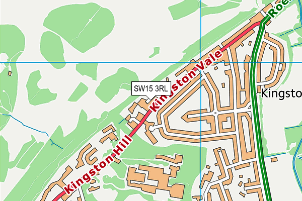 SW15 3RL map - OS VectorMap District (Ordnance Survey)