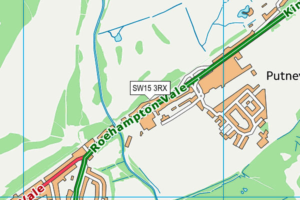 SW15 3RX map - OS VectorMap District (Ordnance Survey)