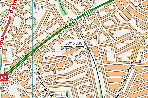 SW15 3SG map - OS VectorMap District (Ordnance Survey)