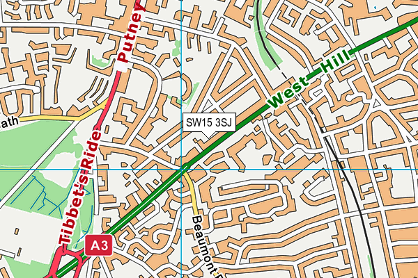 SW15 3SJ map - OS VectorMap District (Ordnance Survey)