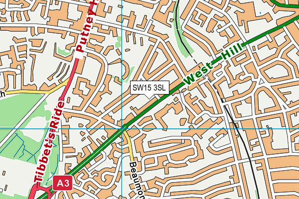 SW15 3SL map - OS VectorMap District (Ordnance Survey)