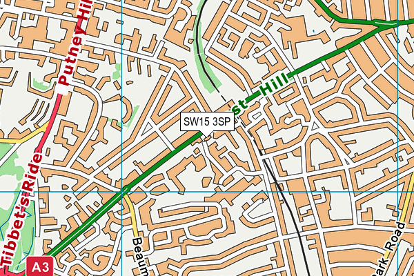 SW15 3SP map - OS VectorMap District (Ordnance Survey)