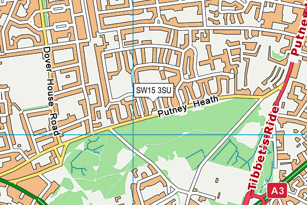 SW15 3SU map - OS VectorMap District (Ordnance Survey)