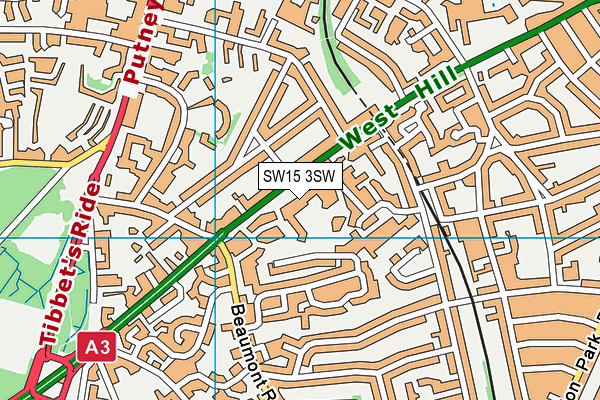 SW15 3SW map - OS VectorMap District (Ordnance Survey)