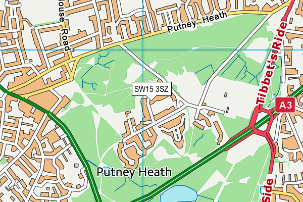 SW15 3SZ map - OS VectorMap District (Ordnance Survey)