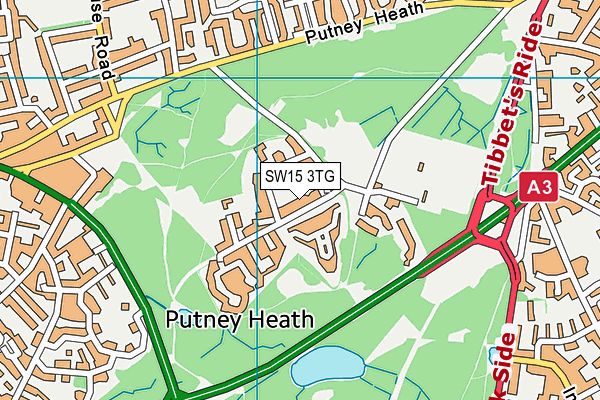 SW15 3TG map - OS VectorMap District (Ordnance Survey)