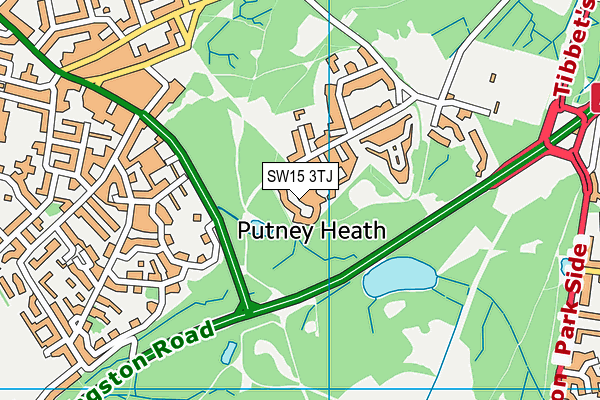 SW15 3TJ map - OS VectorMap District (Ordnance Survey)