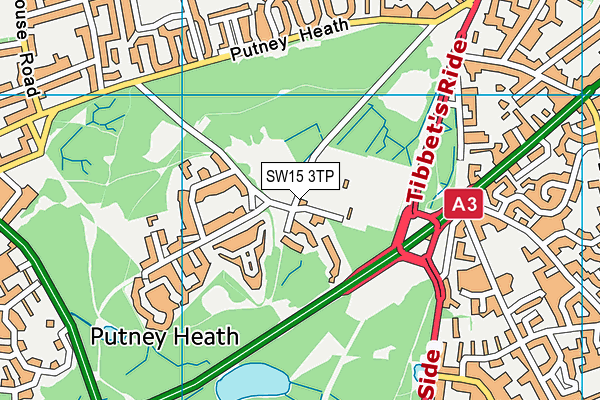 SW15 3TP map - OS VectorMap District (Ordnance Survey)