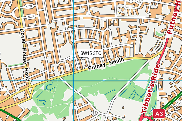 SW15 3TQ map - OS VectorMap District (Ordnance Survey)