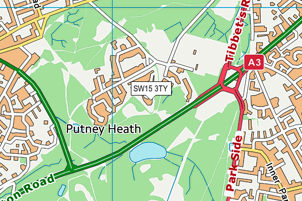 SW15 3TY map - OS VectorMap District (Ordnance Survey)