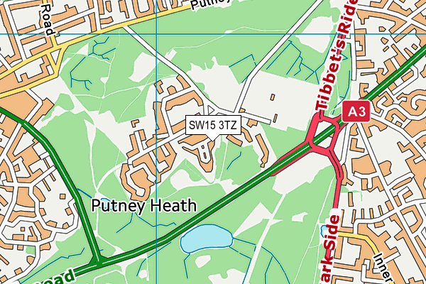 SW15 3TZ map - OS VectorMap District (Ordnance Survey)