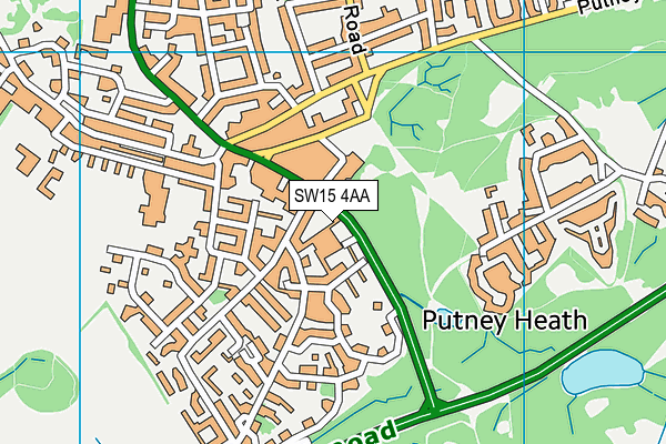 Roehampton CofE Primary School map (SW15 4AA) - OS VectorMap District (Ordnance Survey)