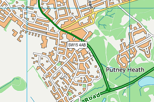 SW15 4AB map - OS VectorMap District (Ordnance Survey)