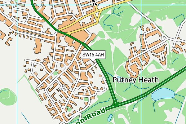 SW15 4AH map - OS VectorMap District (Ordnance Survey)