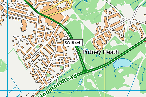 SW15 4AL map - OS VectorMap District (Ordnance Survey)