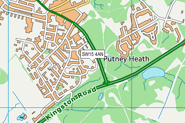 SW15 4AN map - OS VectorMap District (Ordnance Survey)