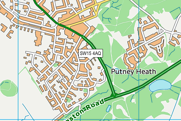 SW15 4AQ map - OS VectorMap District (Ordnance Survey)