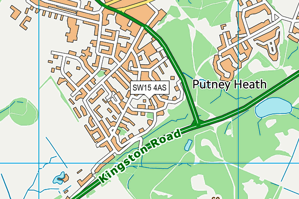 SW15 4AS map - OS VectorMap District (Ordnance Survey)