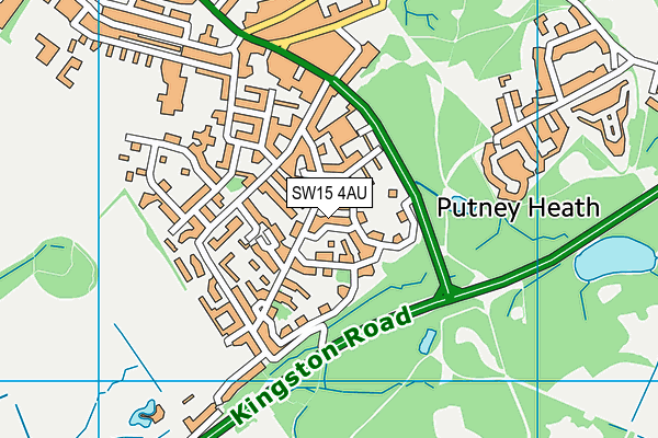 SW15 4AU map - OS VectorMap District (Ordnance Survey)