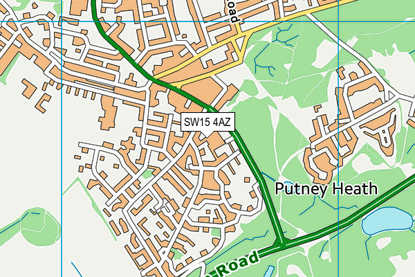 SW15 4AZ map - OS VectorMap District (Ordnance Survey)