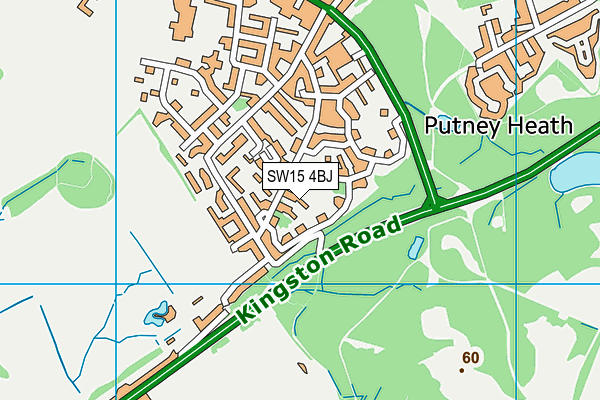 SW15 4BJ map - OS VectorMap District (Ordnance Survey)