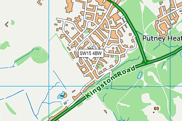 SW15 4BW map - OS VectorMap District (Ordnance Survey)