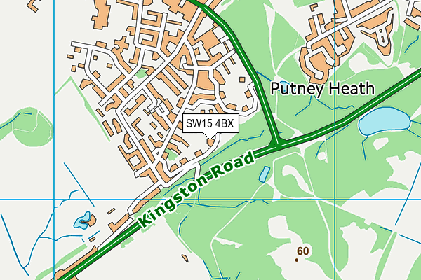SW15 4BX map - OS VectorMap District (Ordnance Survey)