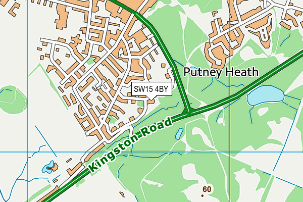 SW15 4BY map - OS VectorMap District (Ordnance Survey)