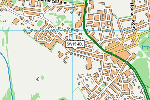 SW15 4DJ map - OS VectorMap District (Ordnance Survey)