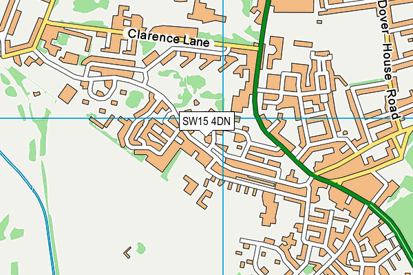 SW15 4DN map - OS VectorMap District (Ordnance Survey)