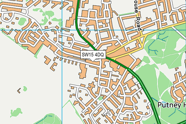 SW15 4DQ map - OS VectorMap District (Ordnance Survey)