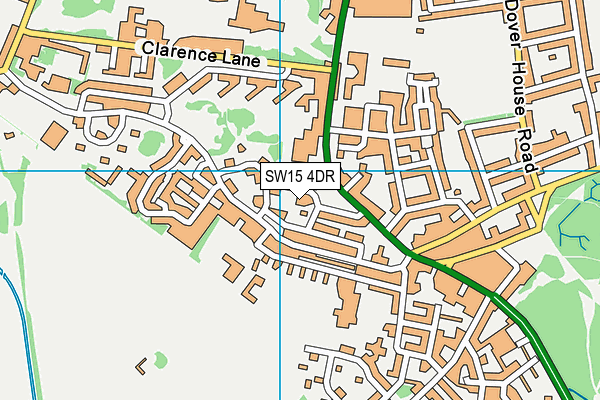 SW15 4DR map - OS VectorMap District (Ordnance Survey)