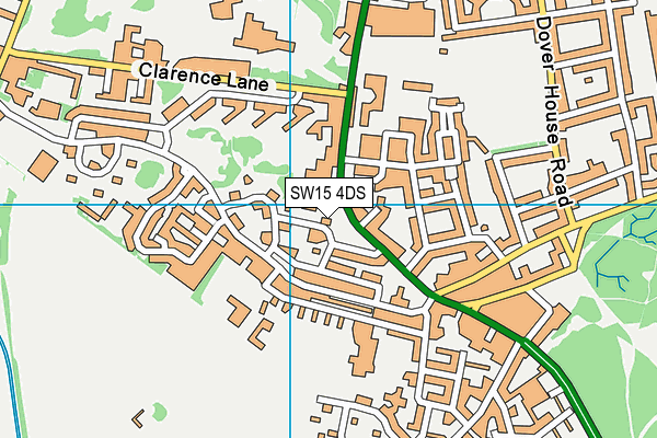 SW15 4DS map - OS VectorMap District (Ordnance Survey)