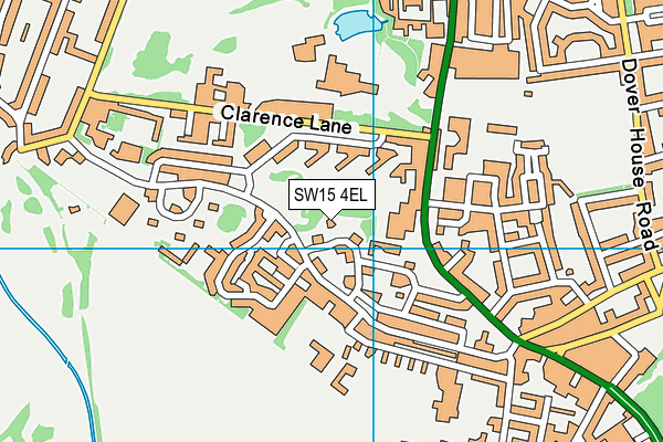 SW15 4EL map - OS VectorMap District (Ordnance Survey)